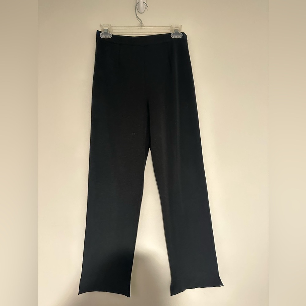 Ming wang black stretchy cropped ankle dress pants